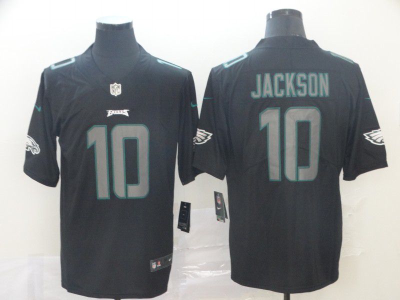 Men Philadelphia Eagles #10 Jackson Nike Fashion Impact Black Color Rush Limited NFL Jersey